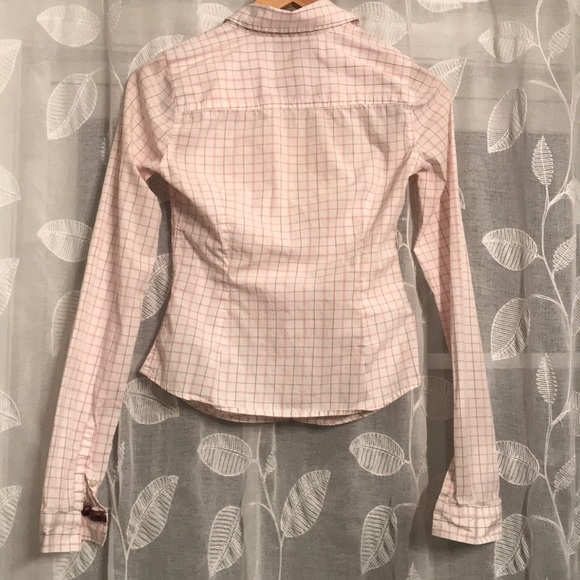 Abercrombie & Fitch pink plaid women’s button down - Picture 8 of 11